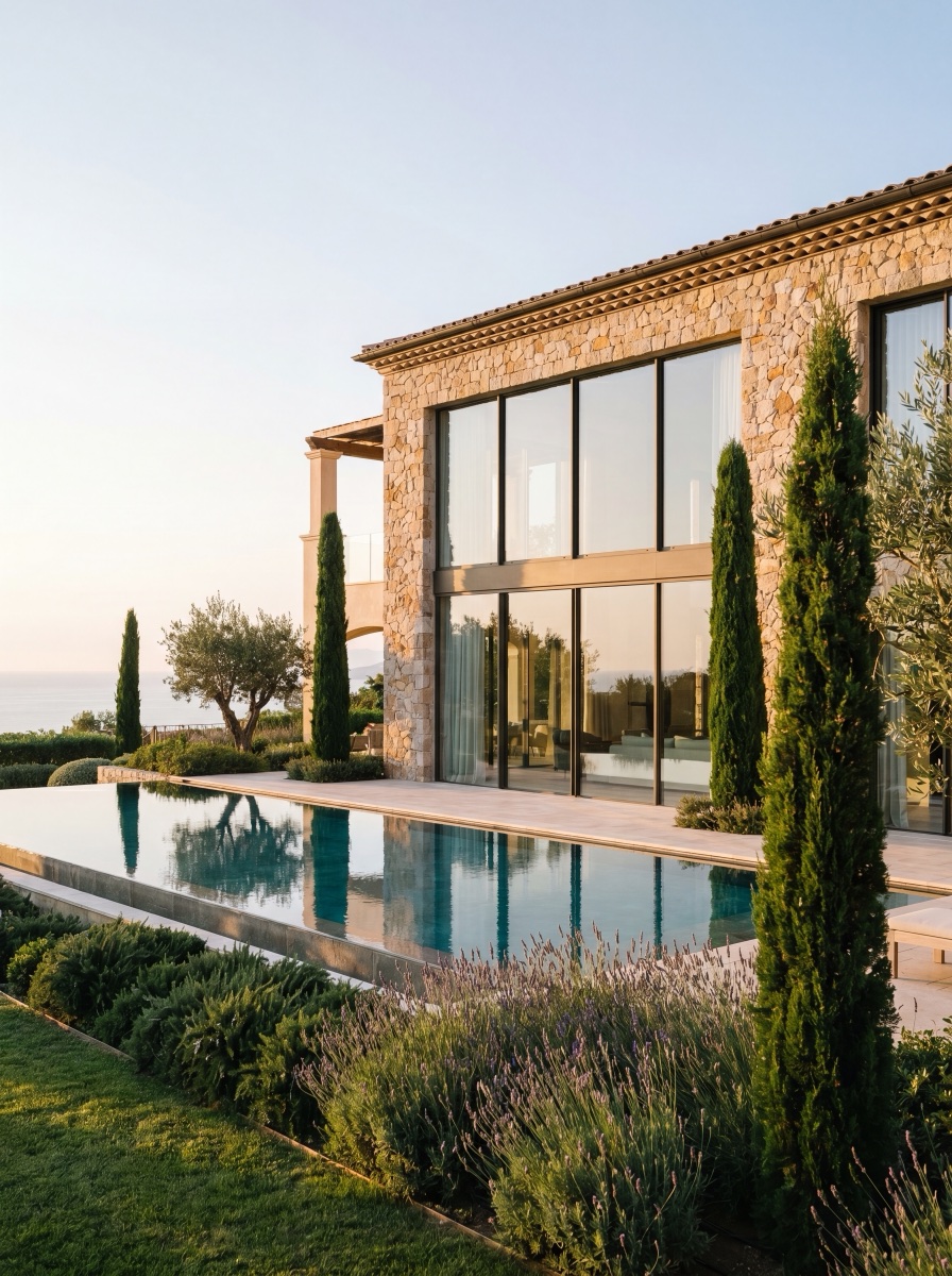 Villa de luxe au coucher du soleil