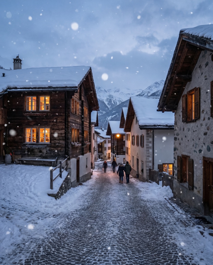 Chalet de luxe à Megève en hiver avec vue sur le Mont-Blanc
