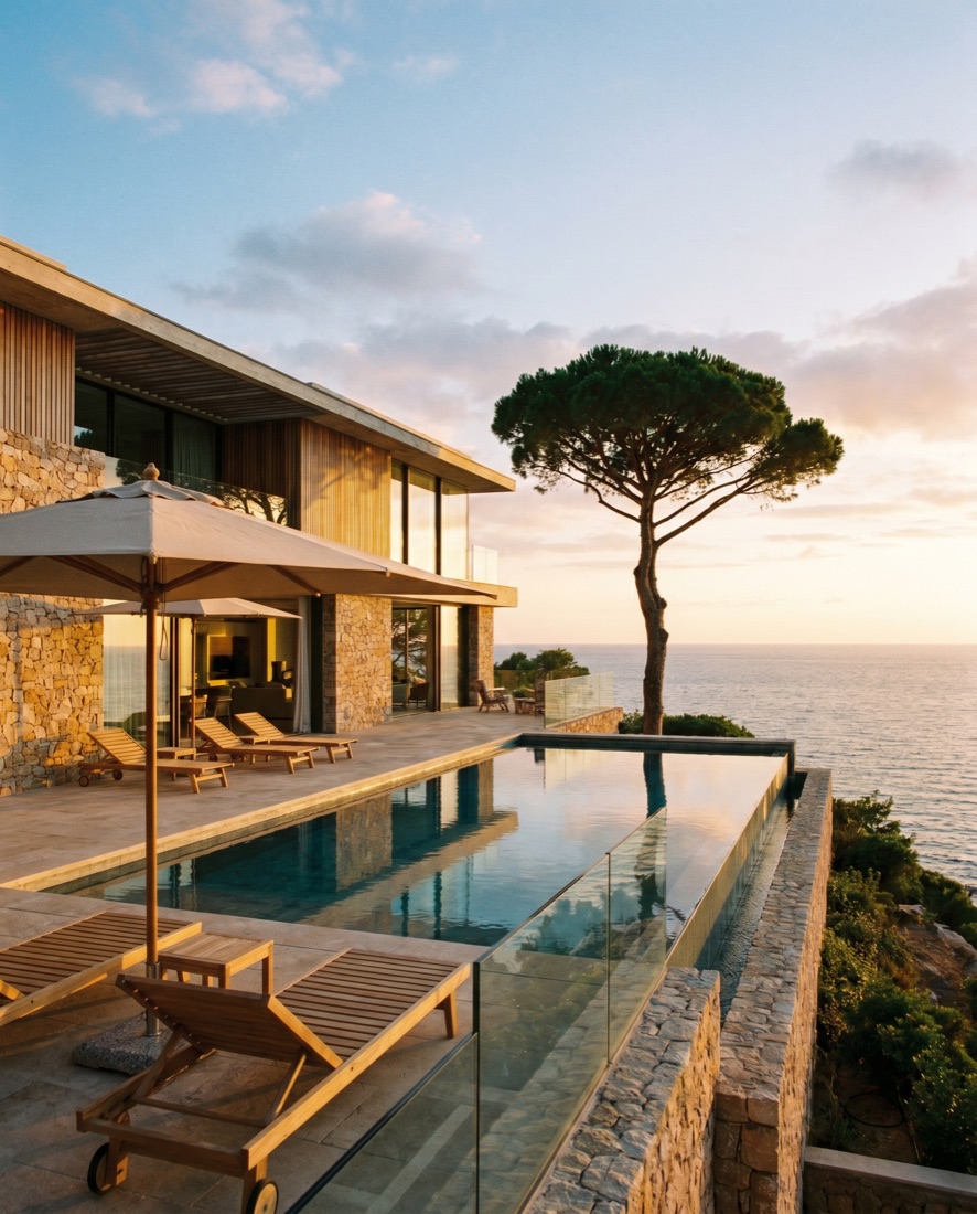 Villa de luxe avec piscine à débordement et vue mer à Saint-Tropez